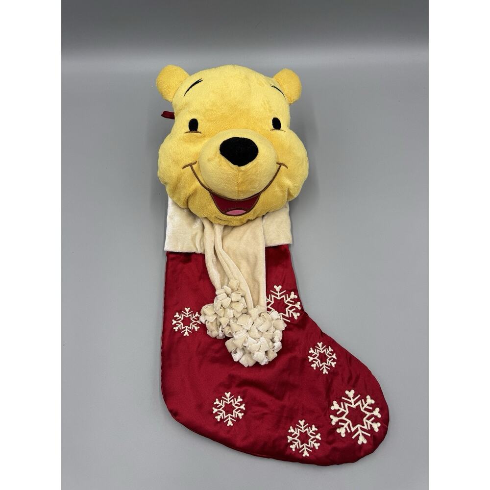 Disney‎ Store Winnie The Pooh Plush Christmas Stocking Holiday